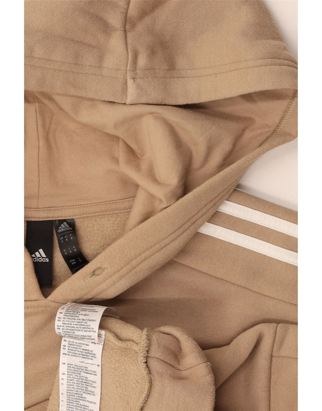 ADIDAS Pull à capuche pour homme en coton beige moyen