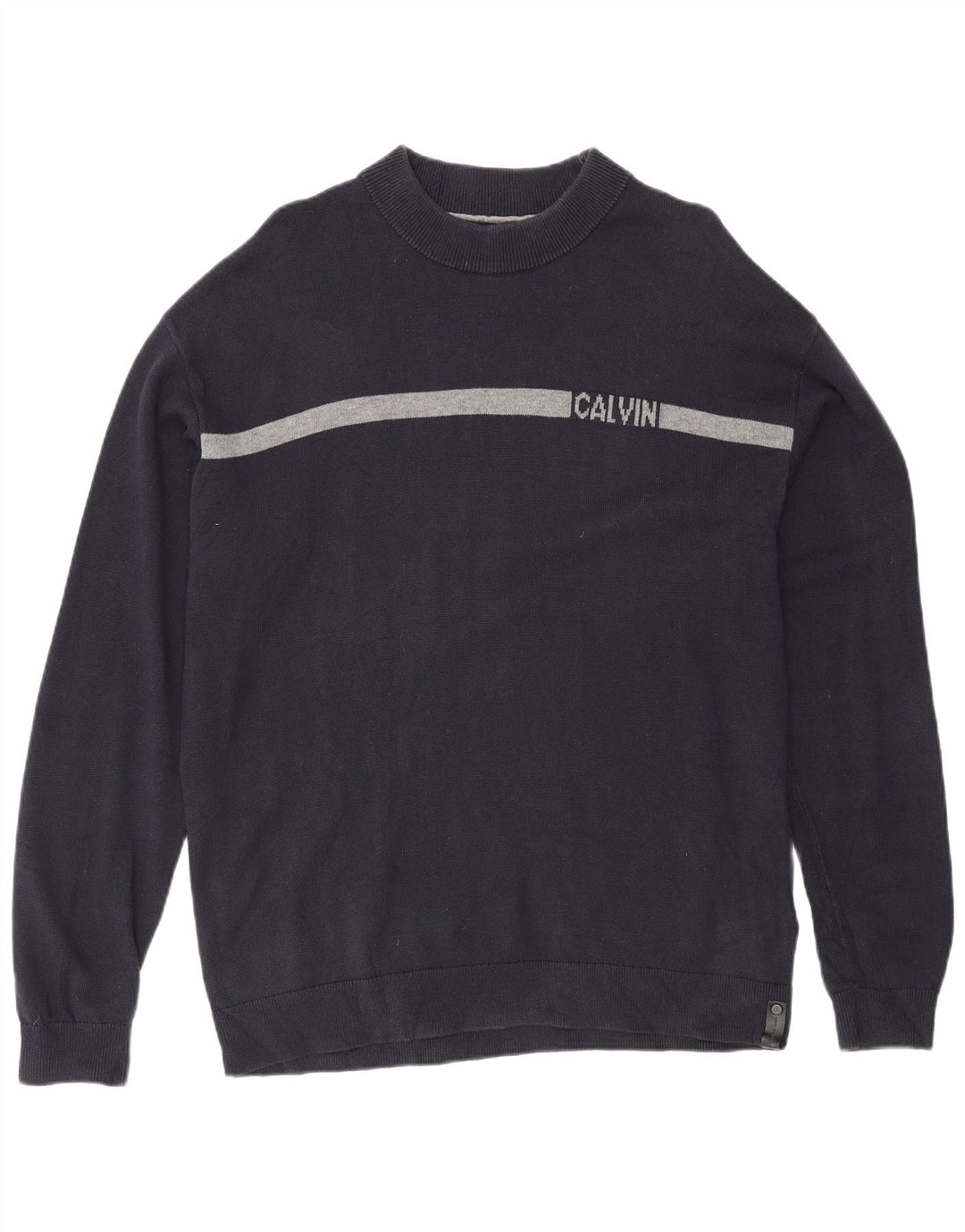 Calvin Klein Jeans Pull à col rond pour homme Petit Bleu marine