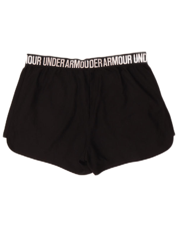 Under Armour Short de sport Heat Gear Graphic pour femme UK 14 Large Noir