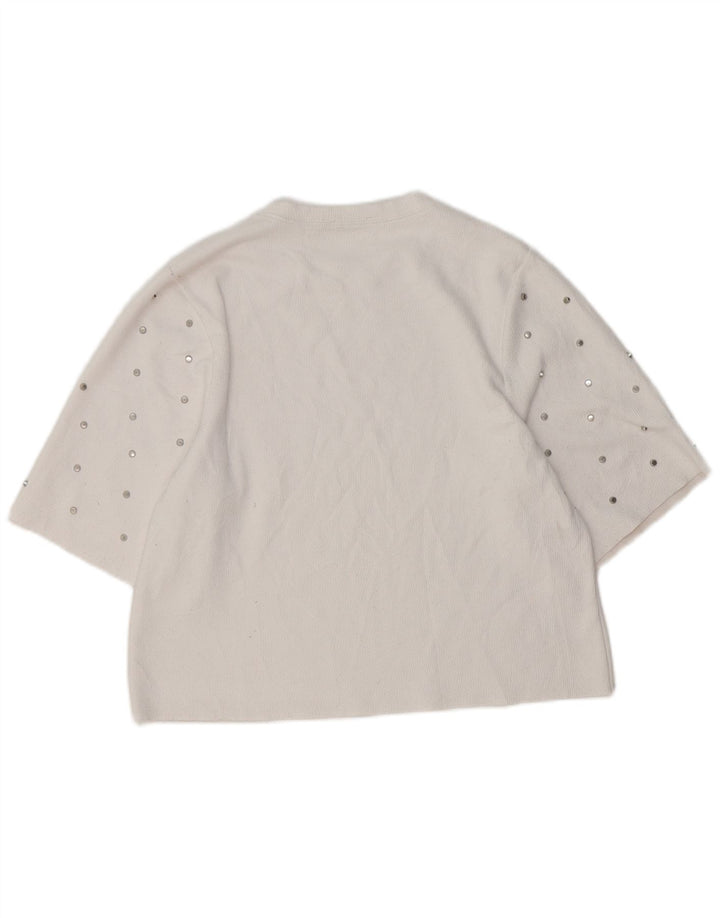 Zara Chemisier Femme Top UK 10 Petit Blanc