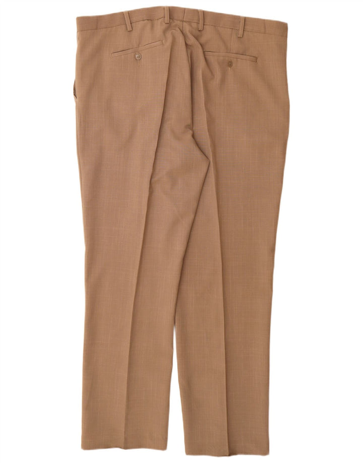 COTTON TRADERS Pantalon de Costume Droit Homme W42 L31 Beige Polyester