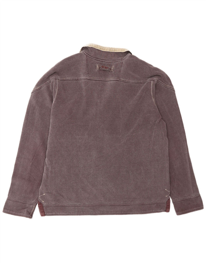 Fat Face Sweat-shirt zippé 1/4 pour homme Petit coton marron