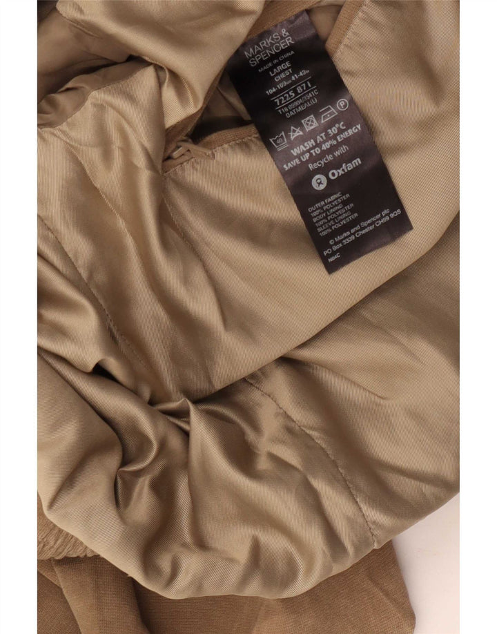 Marks & Spencer Veste Bomber Homme UK 40 Large Beige Polyester