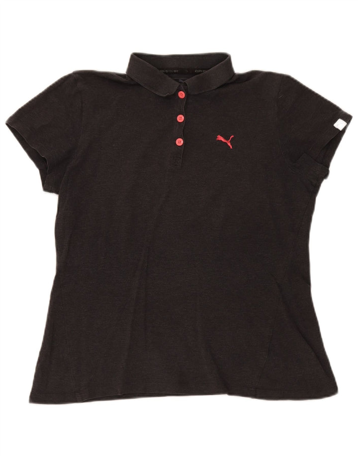 Puma Polo à manches courtes coupe régulière pour femme UK 14 Gris moyen