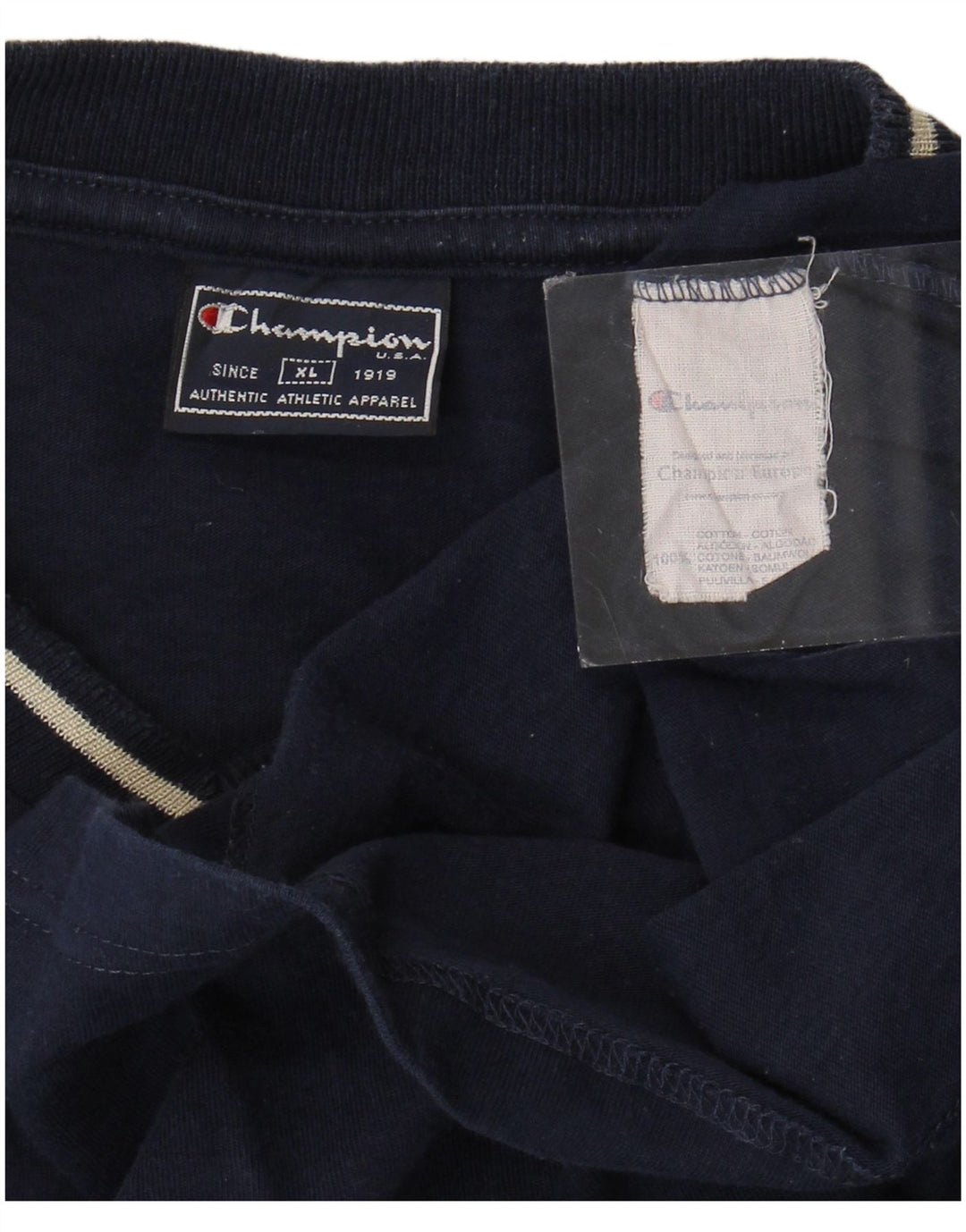 Champion T-Shirt Homme Top XL Bleu Marine Coton