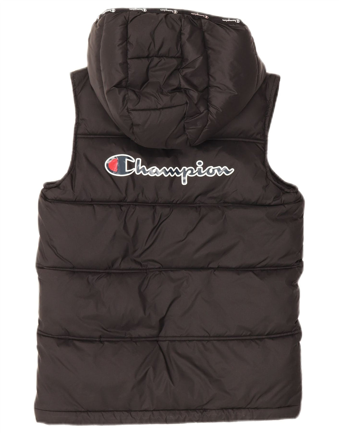 Champion Gilet rembourré à capuche graphique pour garçon 11-12 ans Large Noir Polyamide