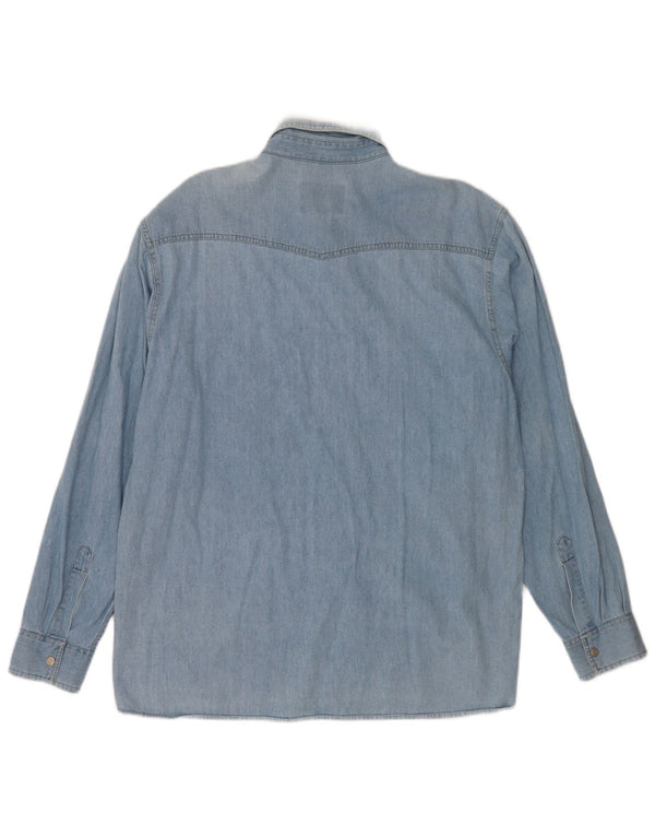 chemise en denim homme vintage grand coton bleu