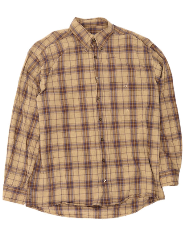 Camel Chemise Flanelle Homme Carreaux Beige Moyen