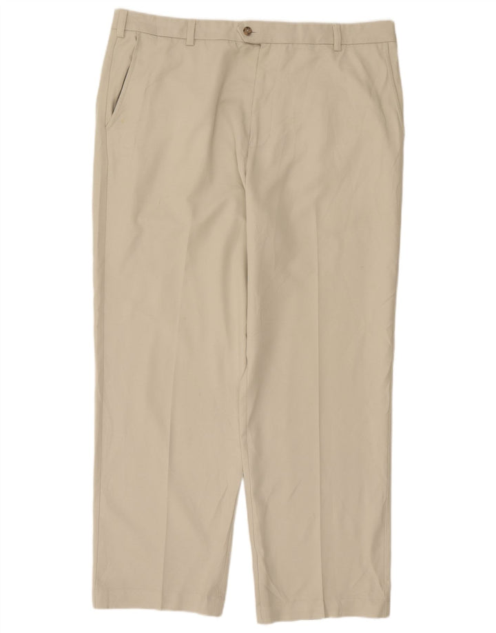 Izod Pantalon Chino Droit Homme W36 L32 Blanc Cassé Polyester