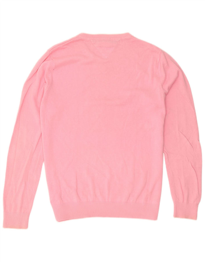 Tommy Hilfiger Pull Col V Homme Rose Moyen Coton