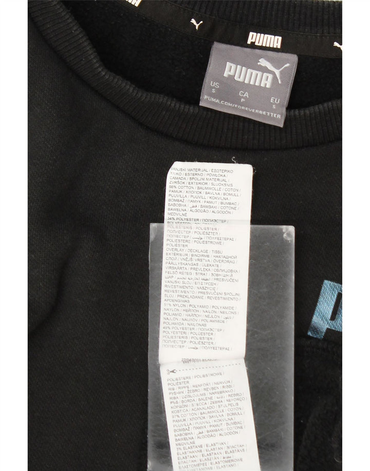 Puma Sweat-shirt graphique pour homme en coton color block Noir Taille S