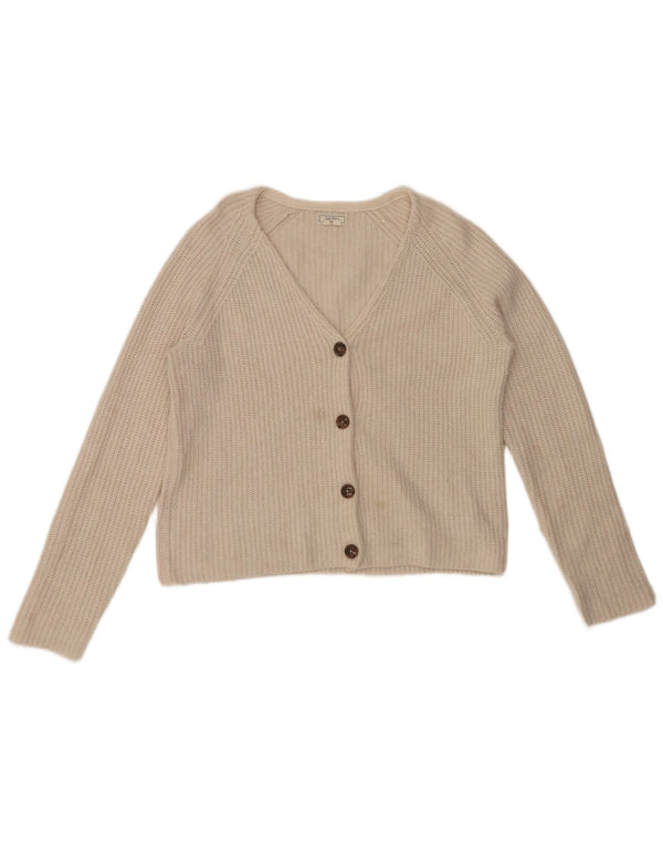 FAT FACE Cardigan court surdimensionné pour femme UK 10 Petit nylon blanc