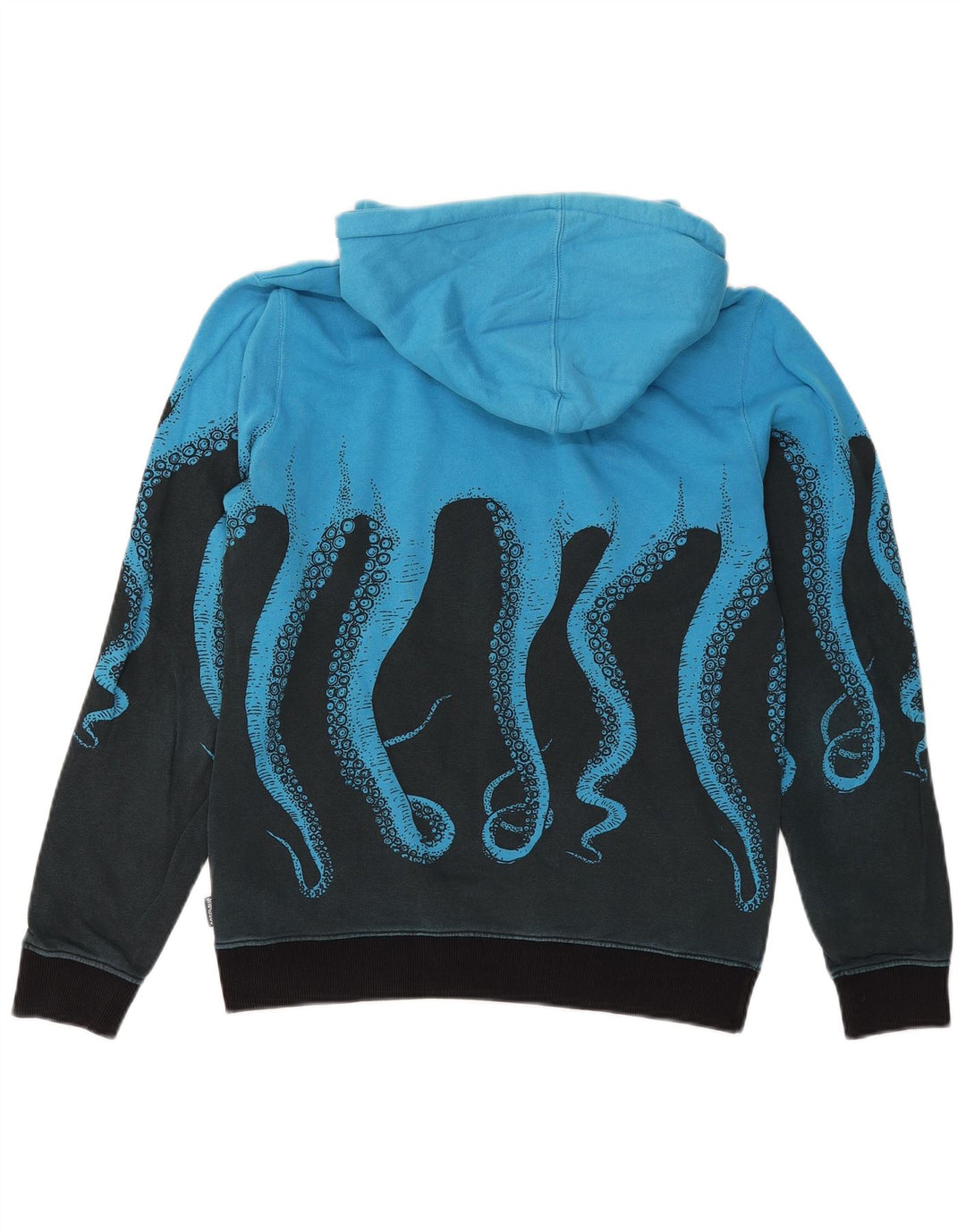 Octopus Pull à capuche graphique pour hommes en coton color block bleu petit