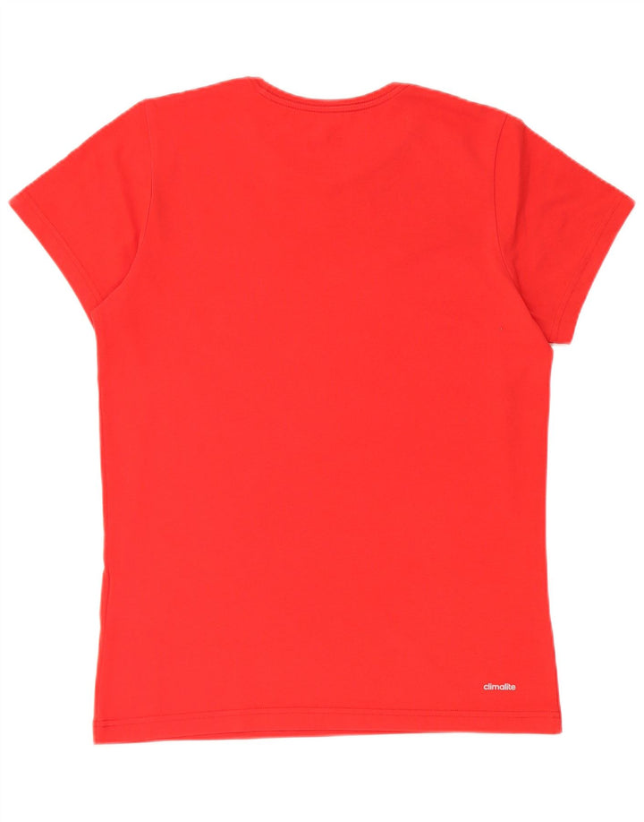 ADIDAS Mens Climalite Graphic T-Shirt Top Medium Red Cotton
