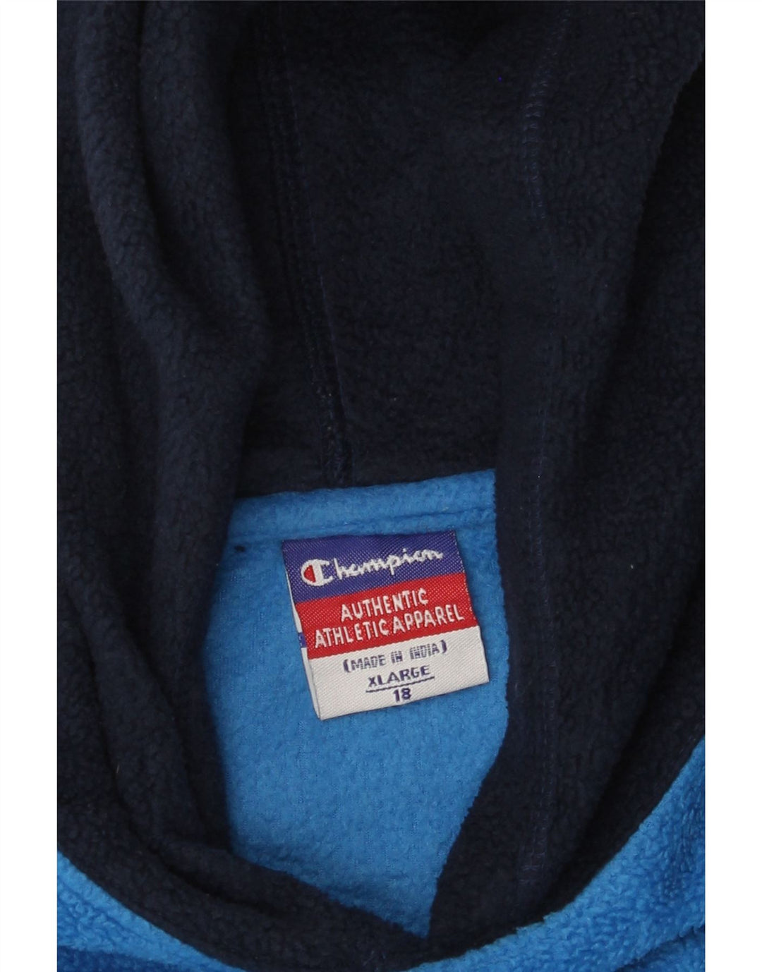 CHAMPION Pull Polaire à Capuche Garçon 15-16 Ans XL Bleu Colorblock