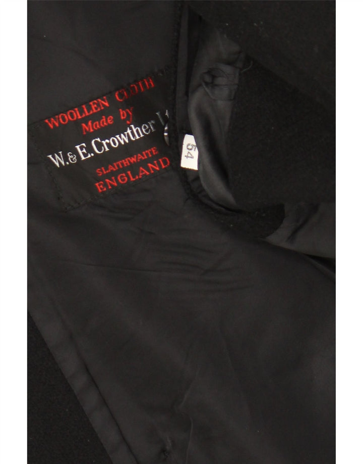 vintage Mens Double Breasted Coat IT 54 2XL Laine Noire