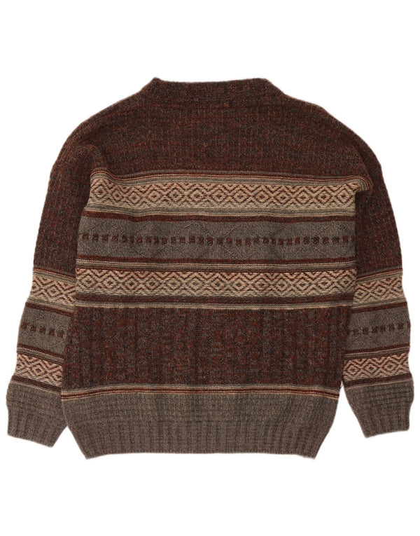 Bresci Pull Col Bateau Homme IT 56 XL Marron Géométrique