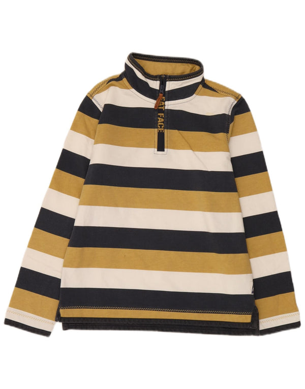 Fat Face Sweat-Shirt Col Zippé Garçon 12-13 Ans Rayé Multicolore