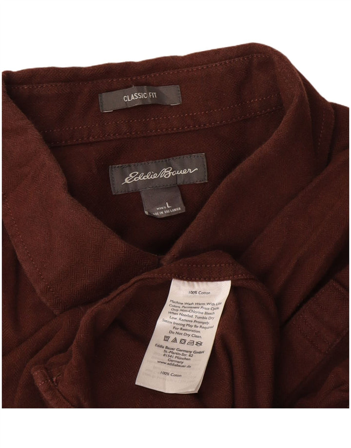 Eddie Bauer Chemise en flanelle coupe classique pour homme, grand marron