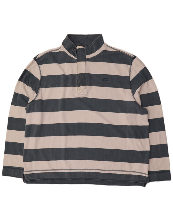 Weird Fish Sweat-shirt à col zippé pour homme en coton rayé bleu 4XL