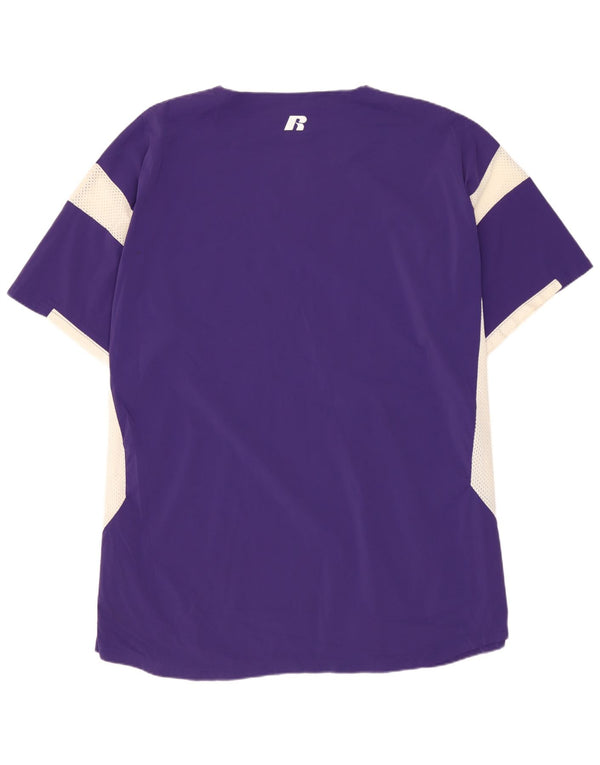 RUSSELL ATHLETIC T-Shirt Homme Haut Large Violet Colorblock Nylon