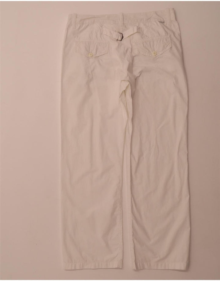 CALVIN KLEIN Pantalon décontracté droit femme W34 L30 Coton blanc