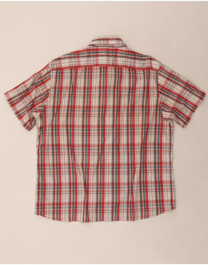 Carrera Chemise à manches courtes pour homme 2XL Rouge à carreaux en coton
