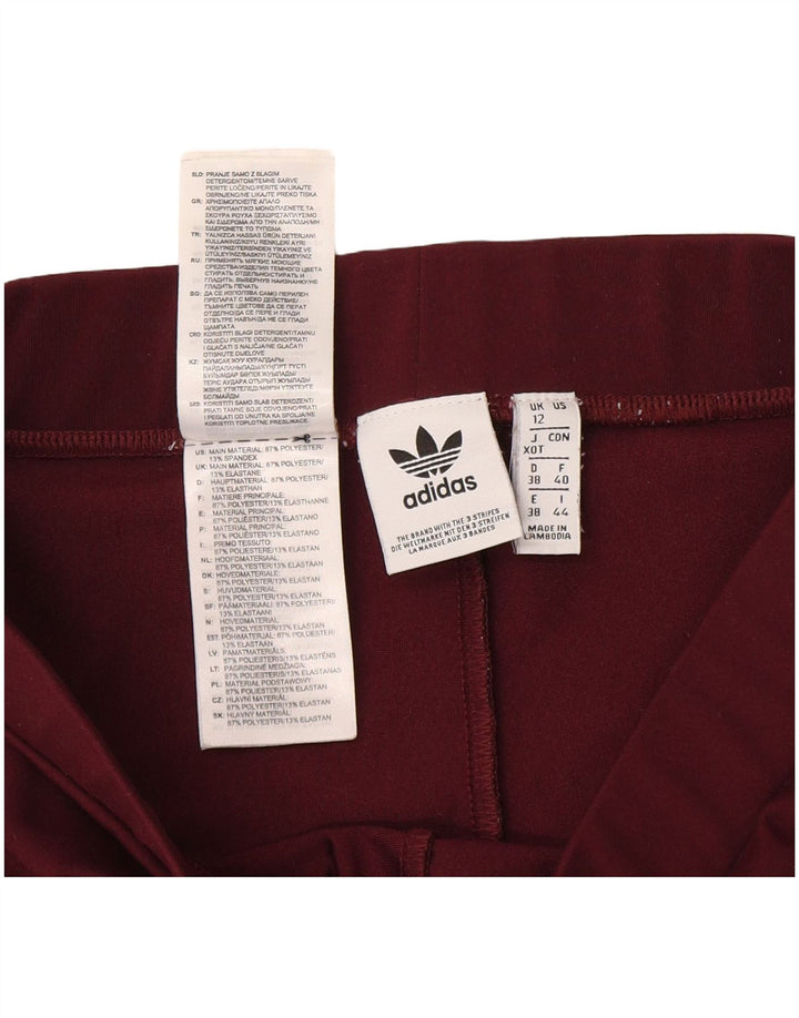 Adidas Leggings graphiques pour femmes UK 12 Polyester bordeaux moyen