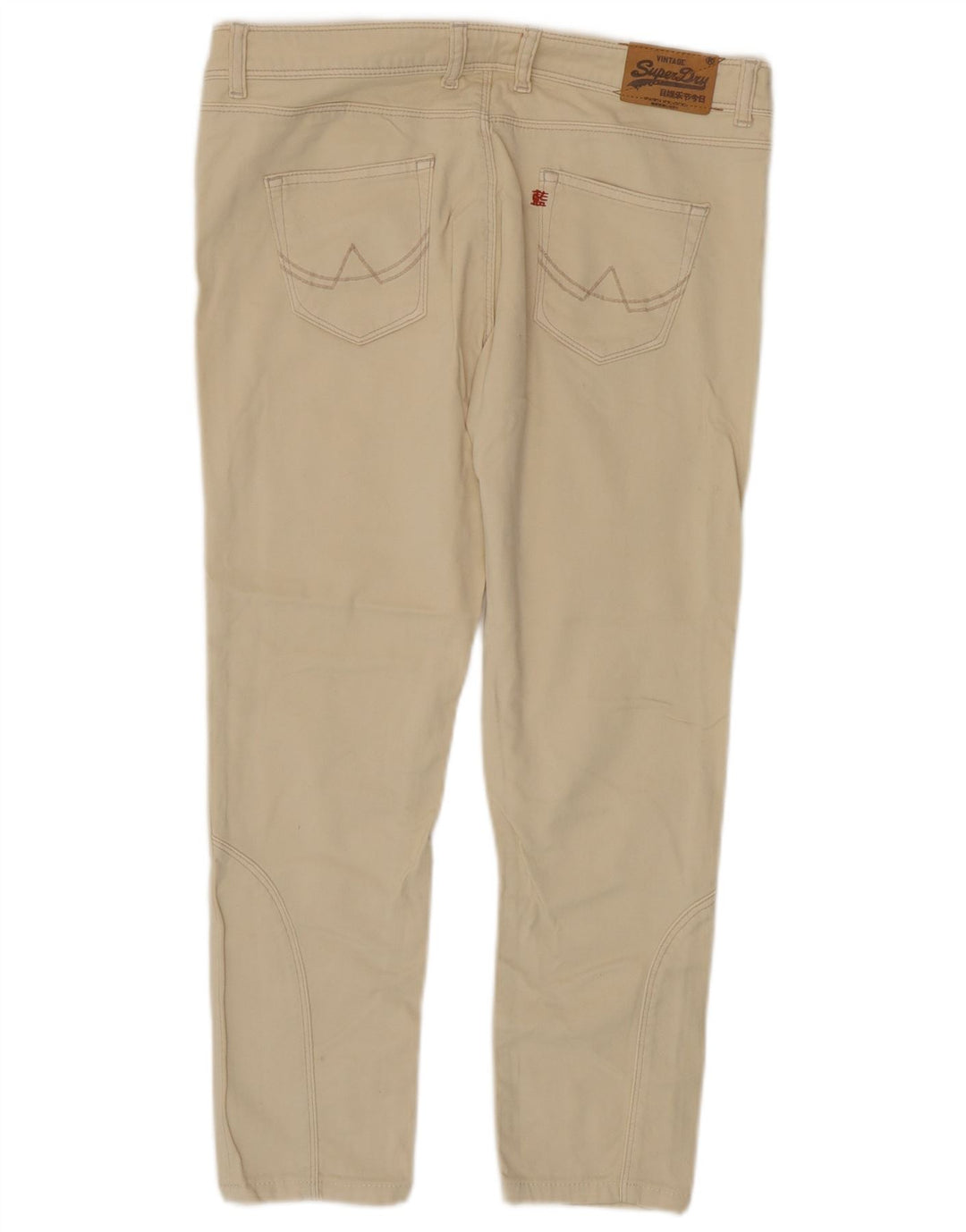Superdry Jean Slim W32 L25 Femme Beige Coton