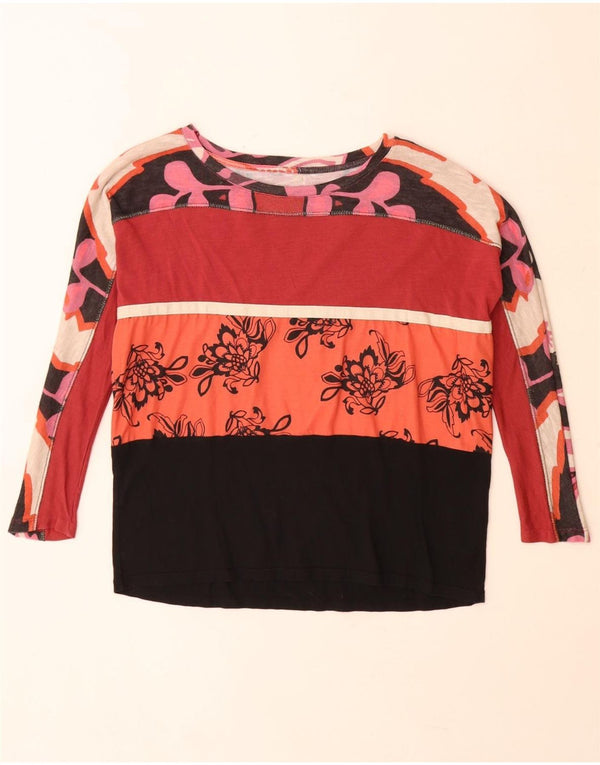 Desigual Haut graphique à manches longues pour femme UK 10 Petit floral multicolore