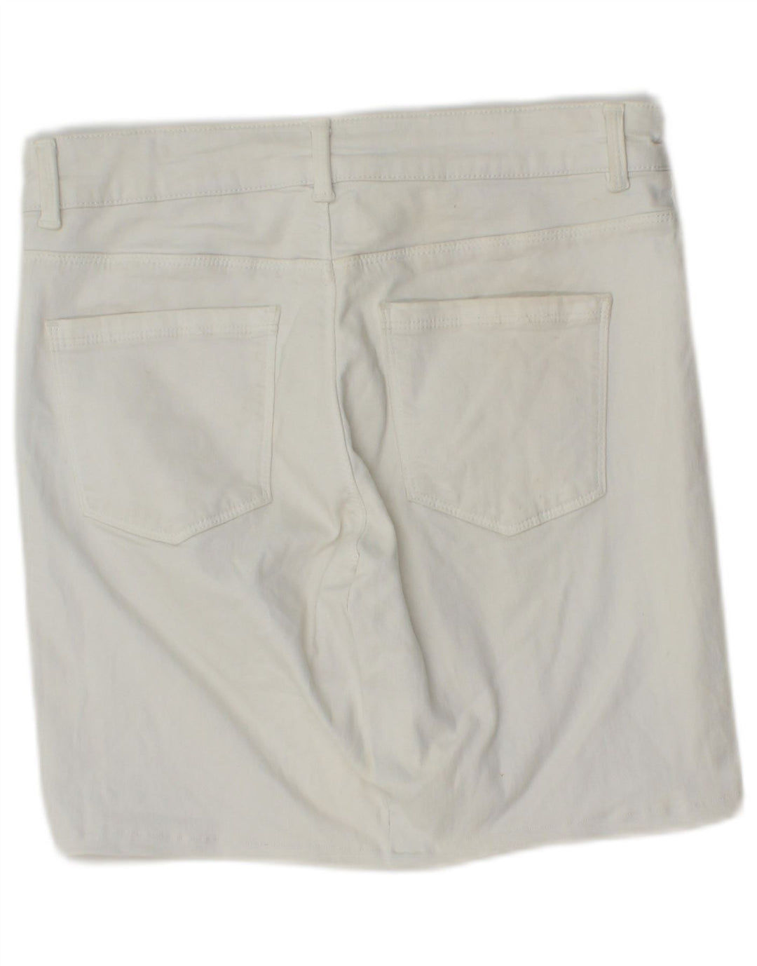 Oasis Short en jean pour femme UK 12 Medium W28 Blanc Coton