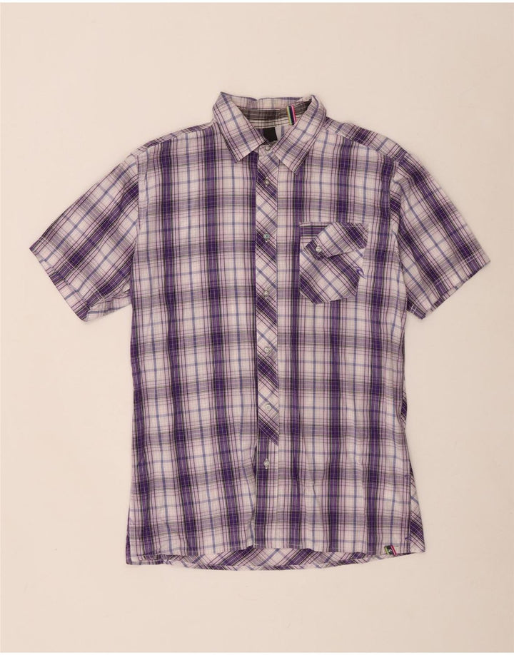 Rip Curl Chemise à manches courtes pour hommes en coton à carreaux violet moyen