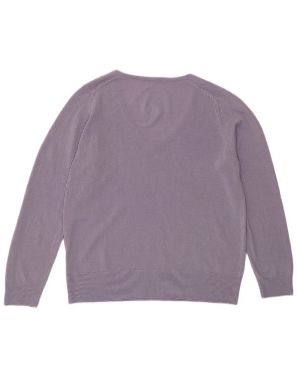 Marks & Spencer Pull col en V pour femme UK 16 Large Violet