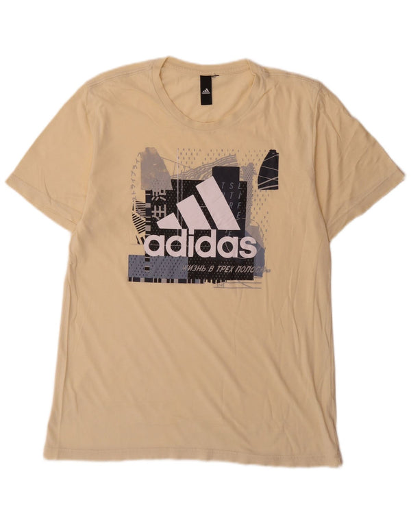 Adidas T-Shirt Graphique Homme Jaune Moyen