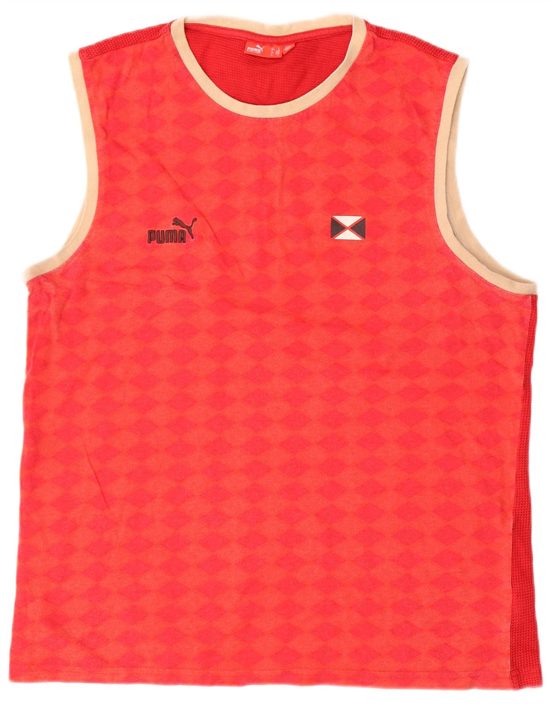 Puma Débardeur Graphic Homme Rouge Large Coton Géométrique