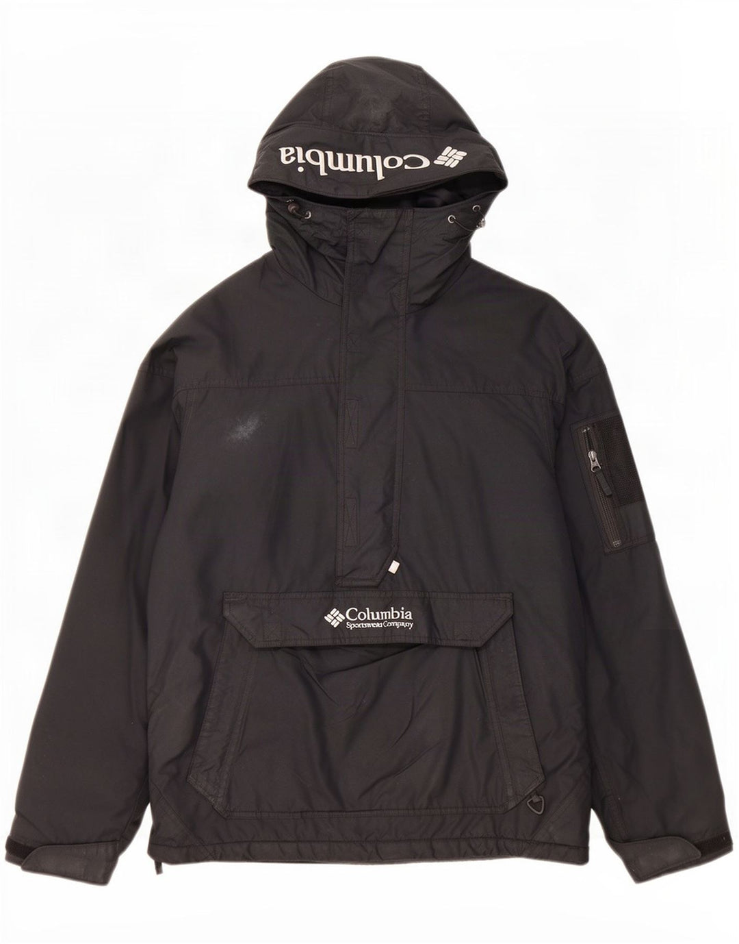 Columbia Veste anorak à capuche graphique pour homme UK 38 Medium Black Nylon