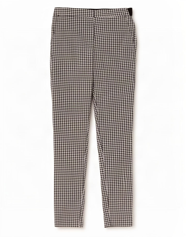 Zara Pantalon Chino Slim Femme Petit W27 L27 Vichy Noir