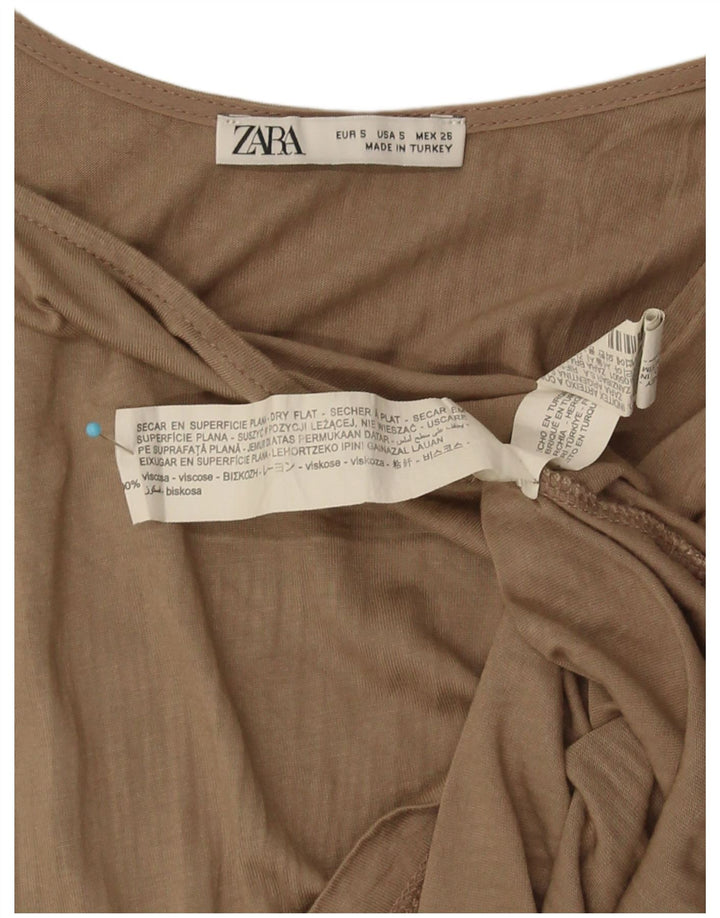 Zara Femme Débardeur UK 10 Petit Kaki Viscose