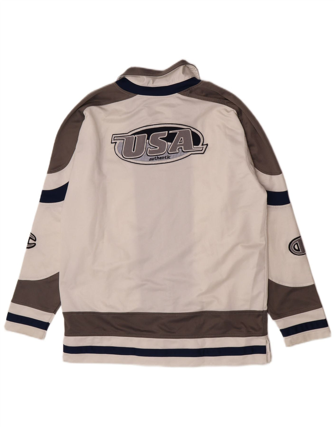Champion Veste de Survêtement USA Graphic Homme Blanc Moyen Colorblock