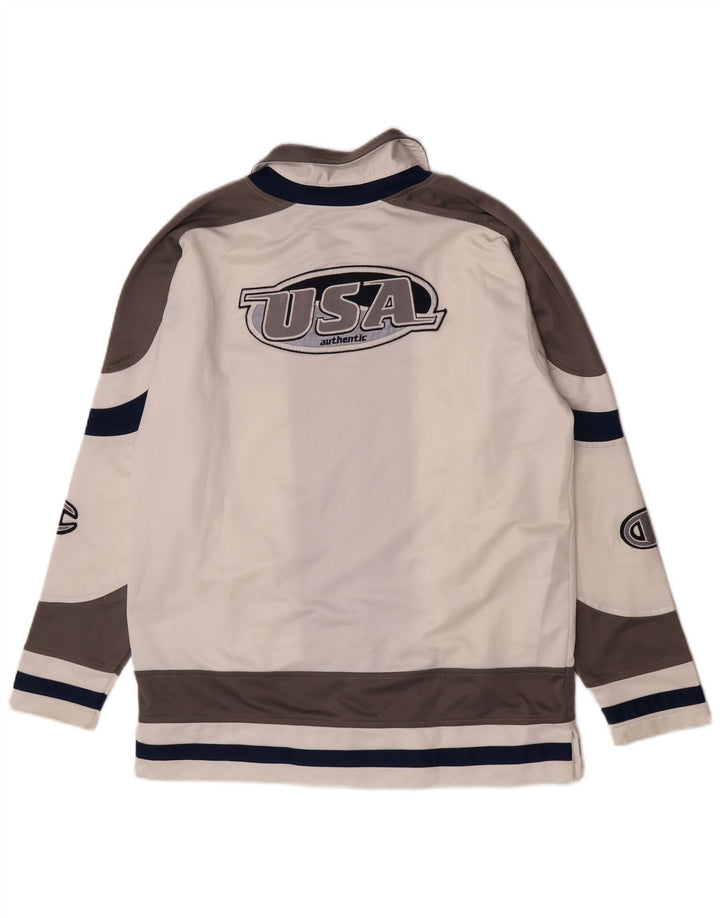 Champion Veste de Survêtement USA Graphic Homme Blanc Moyen Colorblock