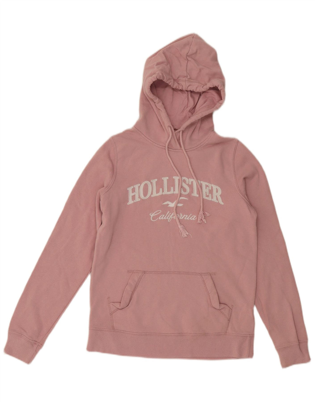 HOLLISTER Pull à capuche graphique pour femme UK 6 XS Rose Coton