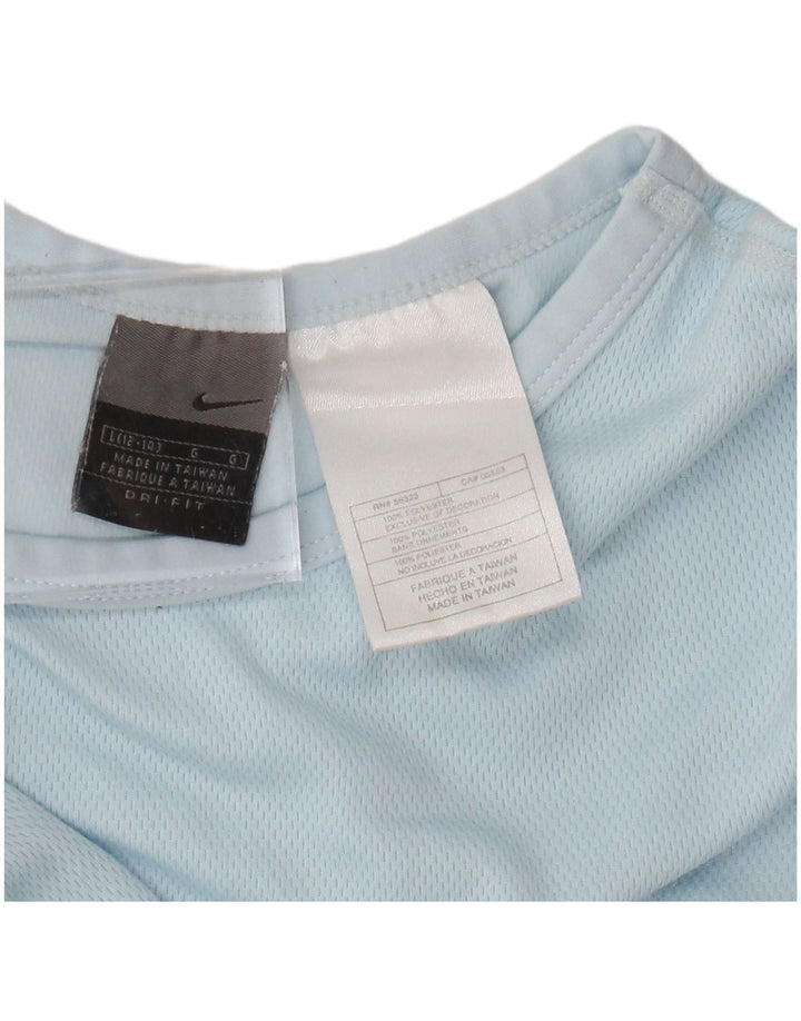 NIKE Haut Dri Fit à manches longues pour femme US 12/14 Large Bleu Polyester