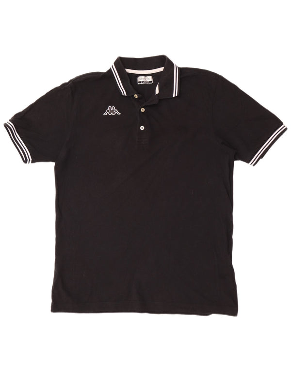 Kappa Polo Homme XL Noir Rayé Coton