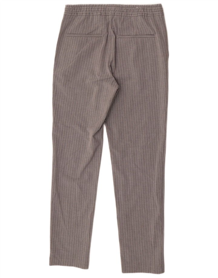 Zara Pantalon Chino Slim Homme Petit W29 L30 Gris Rayé Polyester