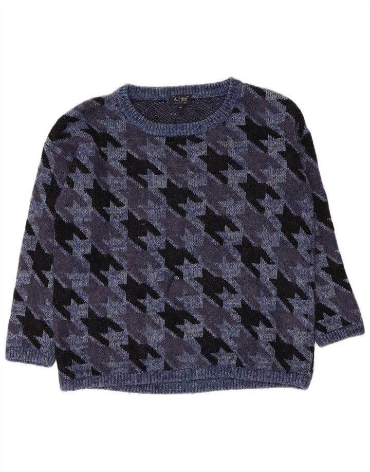 Armani Jeans Pull col bateau pour femme EU 40 Bleu marine moyen