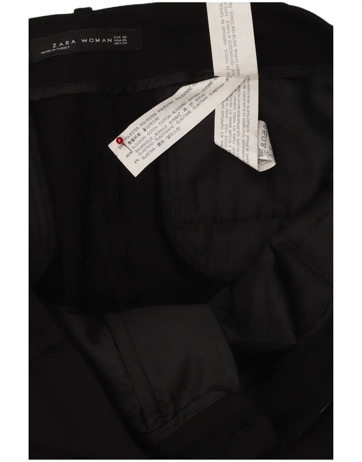 Pantalon Chino Slim Femme Zara XL W32 L26 Noir Polyester