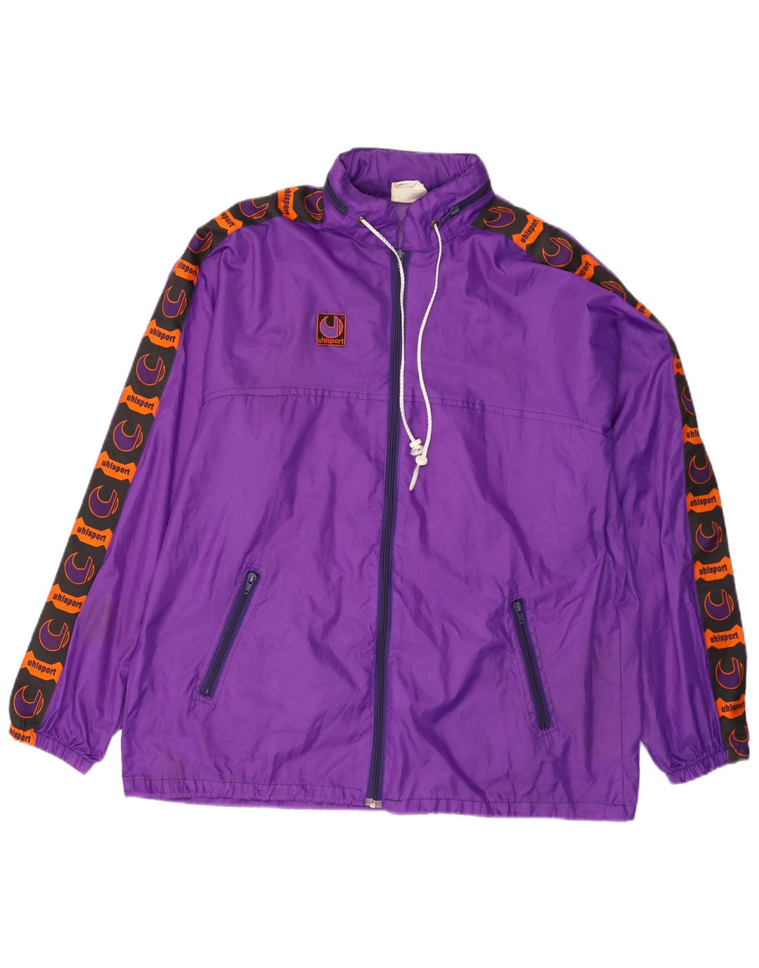 Uhlsport Veste de pluie graphique pour homme UK 40 Large Violet Colourblock Polyamide