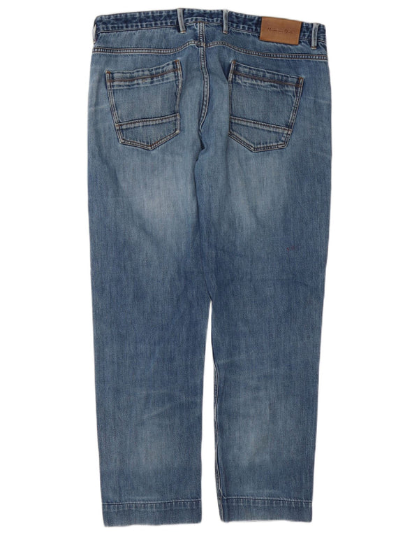 Massimo Dutti Jean droit coupe décontractée pour femme EU 44 Large W34 L28 Bleu