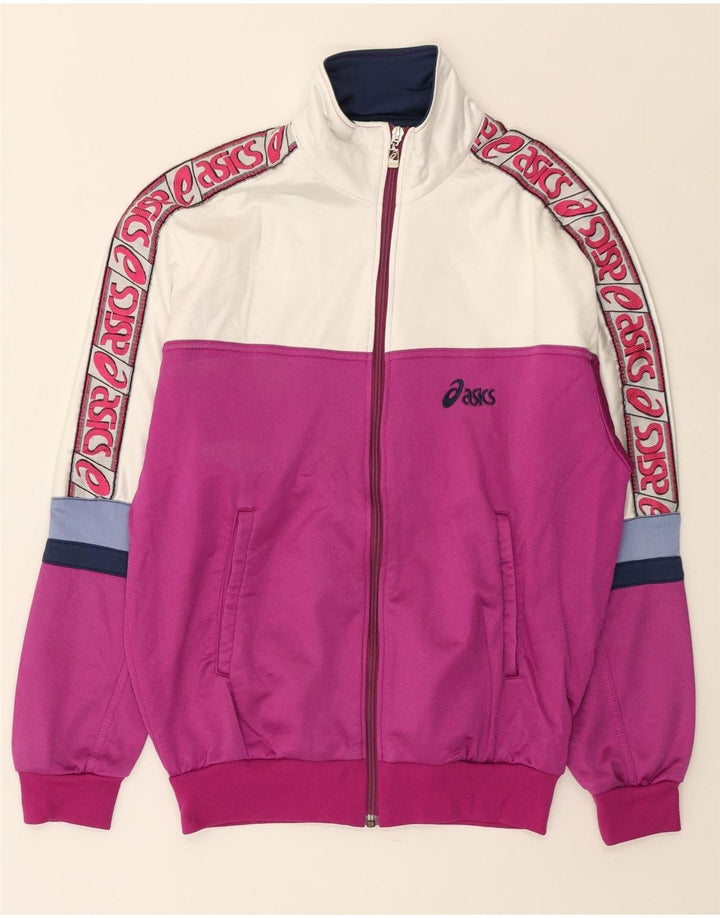 ASICS Veste de survêtement graphique pour femme IT 46 Large Violet Colourblock