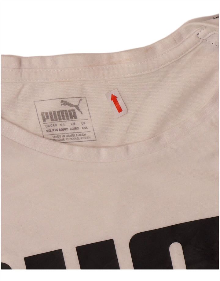 PUMA T-shirt graphique pour hommes 2XL Blanc Coton